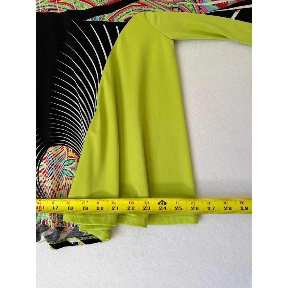 IC By Connie K  Tunic Top Women M Multicolor Abstract Print Paisley 3/4 Sleeve - Picture 9 of 13